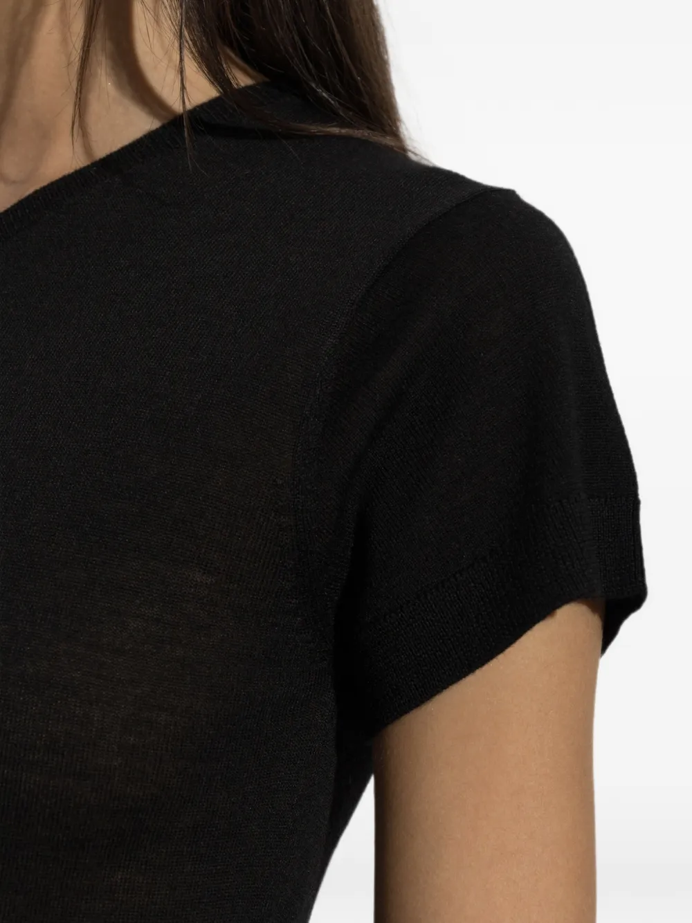 IRO Idille T-shirt met V-hals Zwart
