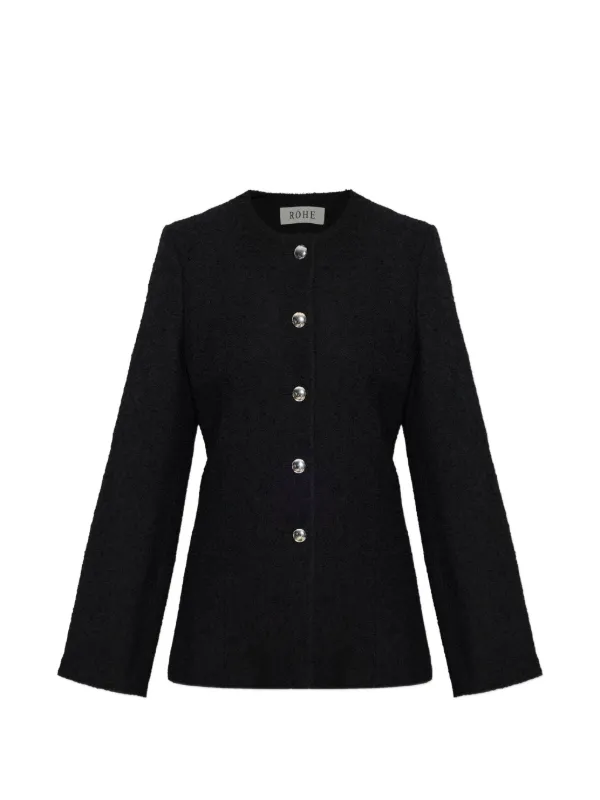 Róhe Button-fastening Bouclé Jacket in Black