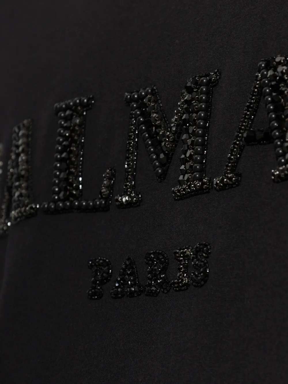 Balmain T-shirt verfraaid met kristallen en logo Zwart