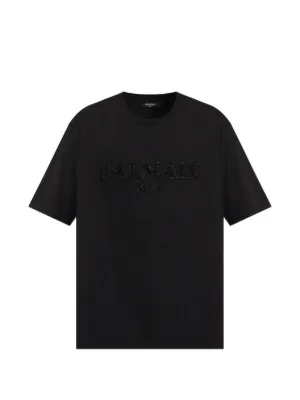 Balenciaga logo-print Cotton T-shirt | Black | FARFETCH