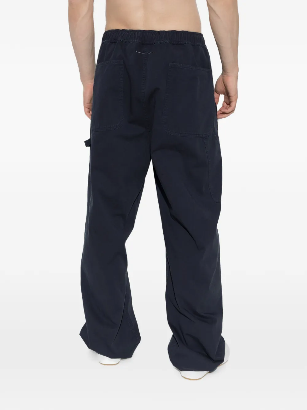 MM6 Maison Margiela Gabardine broek met wijde pijpen en geverfd effect Blauw
