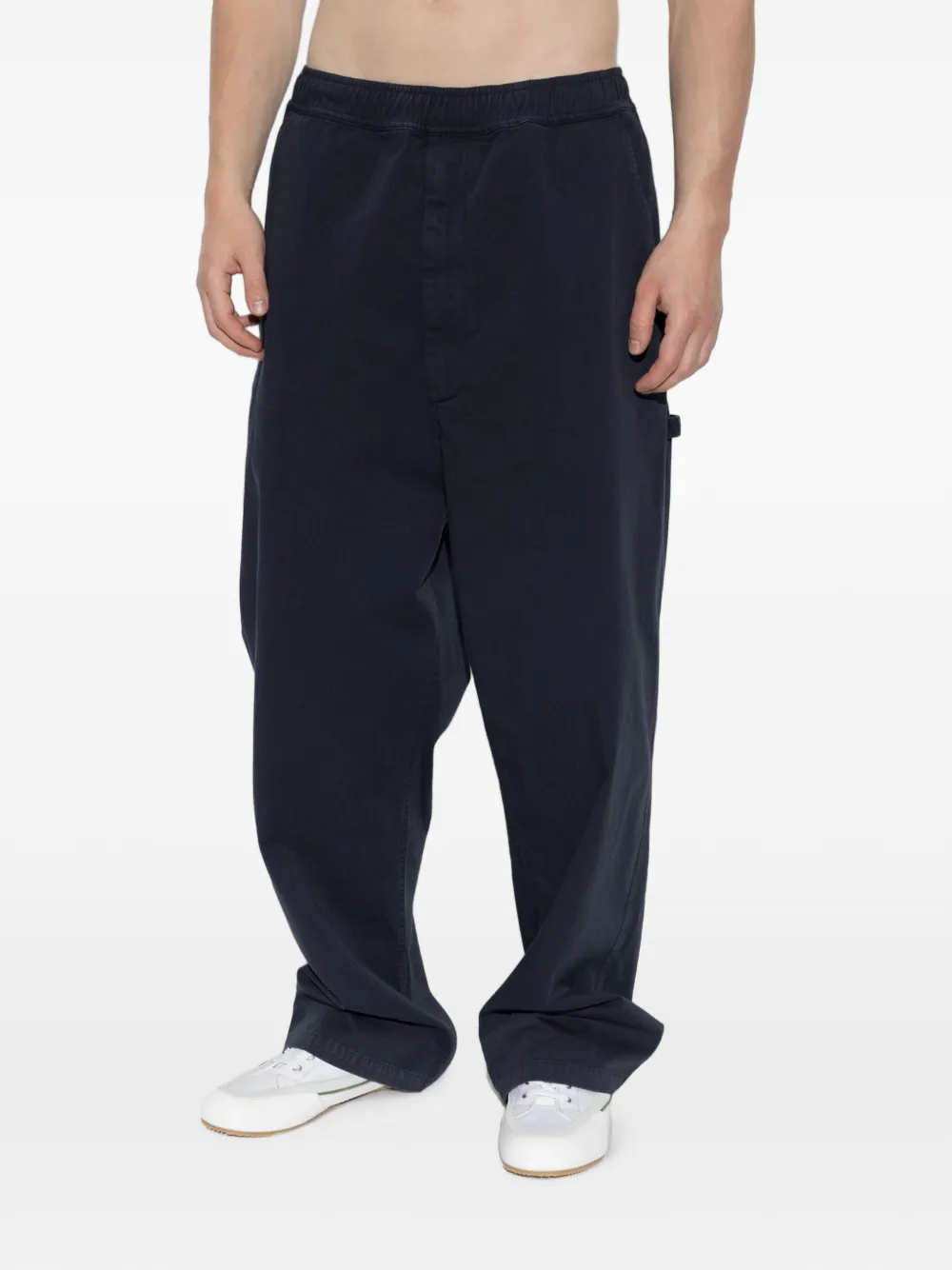 MM6 Maison Margiela Gabardine broek met wijde pijpen en geverfd effect Blauw