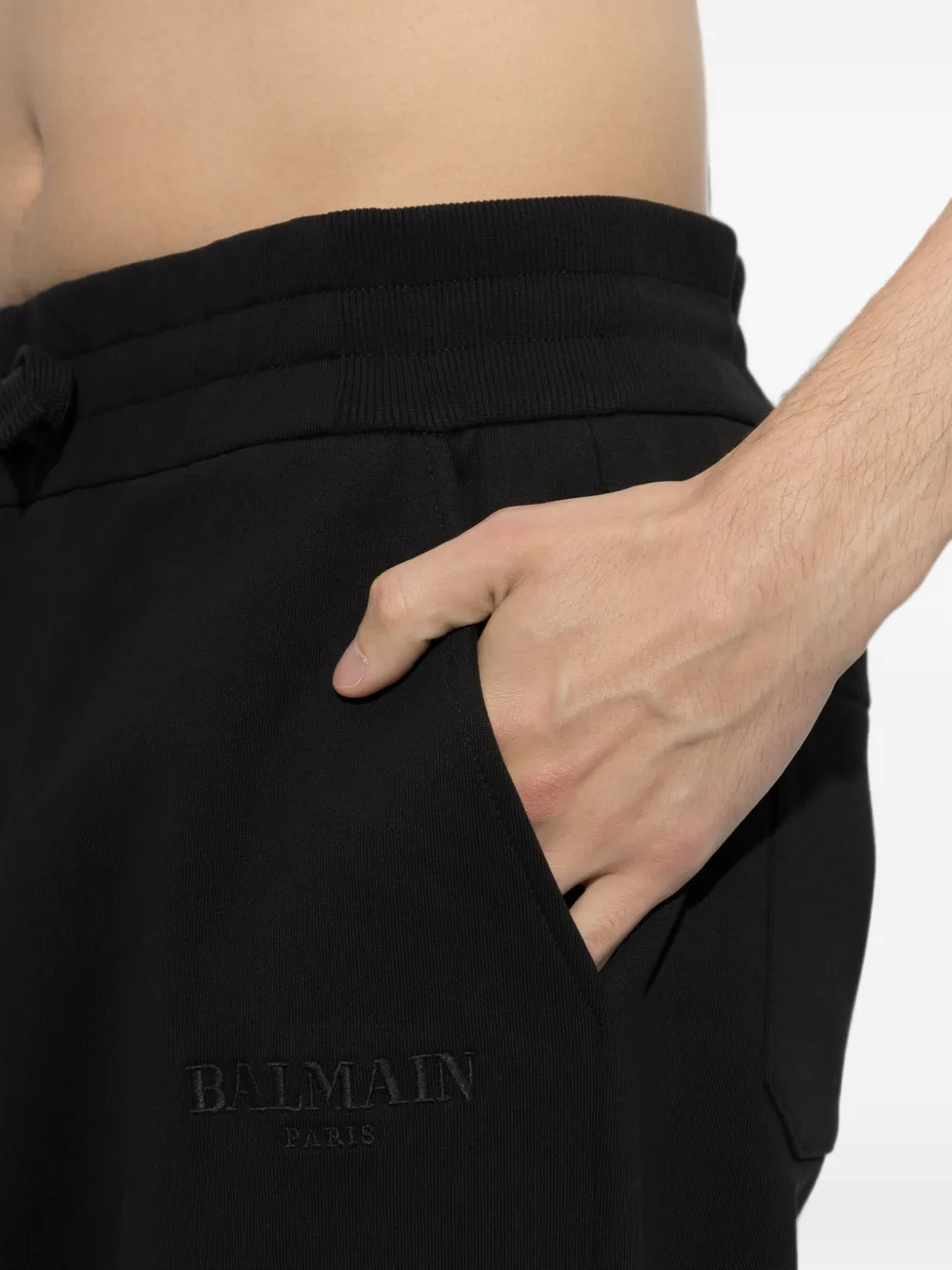 Balmain Broek met geborduurd logo en trekkoord Zwart