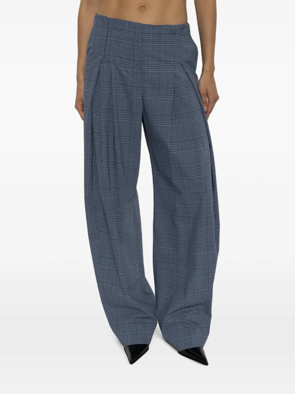 IRO Geruite plooibroek Blauw