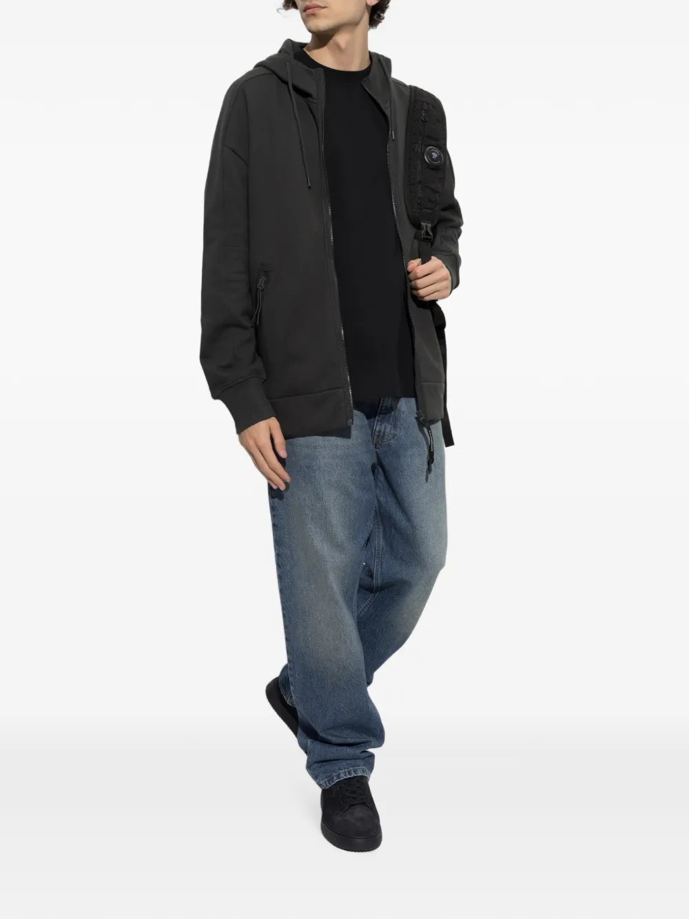 C.P. Company Goggle hoodie met rits Zwart