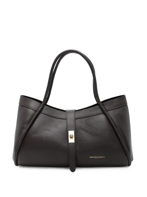 ADRIANNA FERETTI pebbled-leather twist-lock tote bag