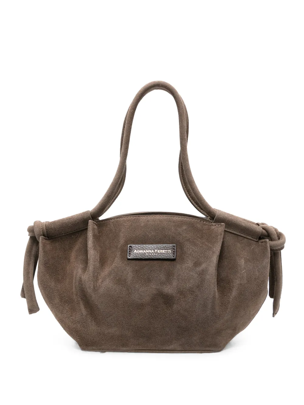 ADRIANNA FERETTI knot-detail suede tote bag - Brown