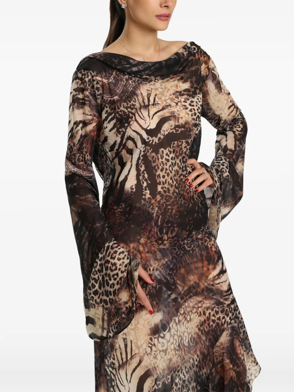 MIAU by Clara Rotescu animal-print maxi dress - Braun