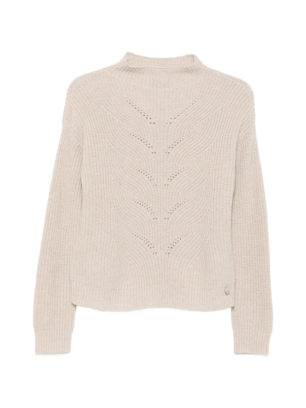 Herno Ribbed-knit High-neck Sweater In Neutrals