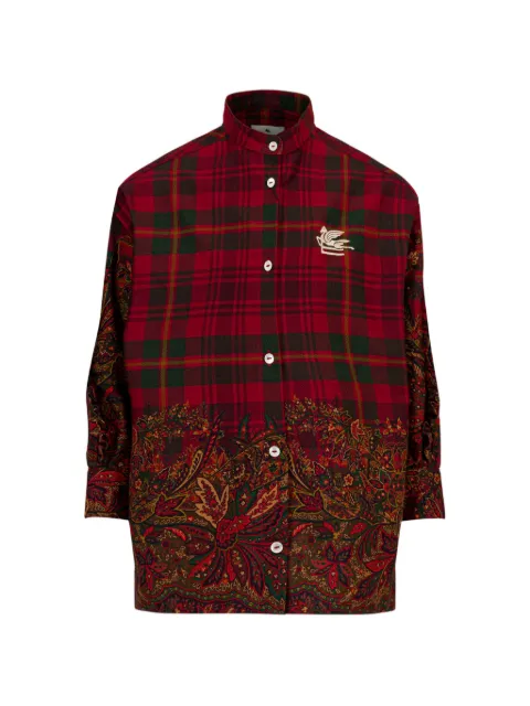 ETRO KIDS shirt in lightweight flannel with placed print