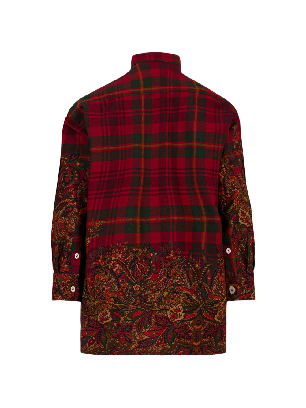 ETRO KIDS Shirt van lichtgewicht flanellen met geplaatste print Rood