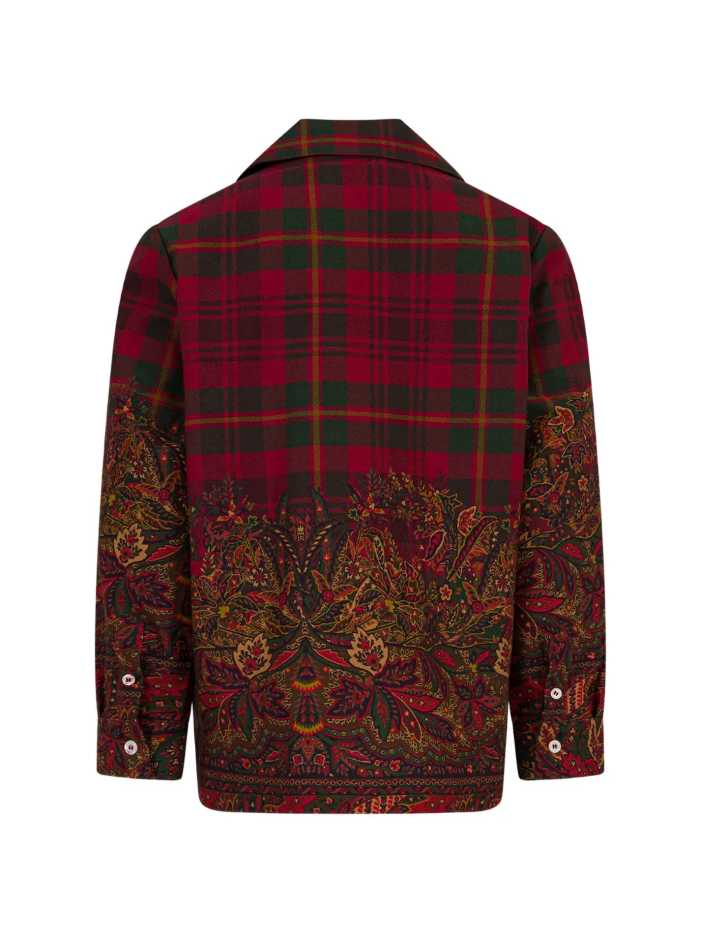 ETRO KIDS Shirt van lichtgewicht flanellen met geplaatste print Rood