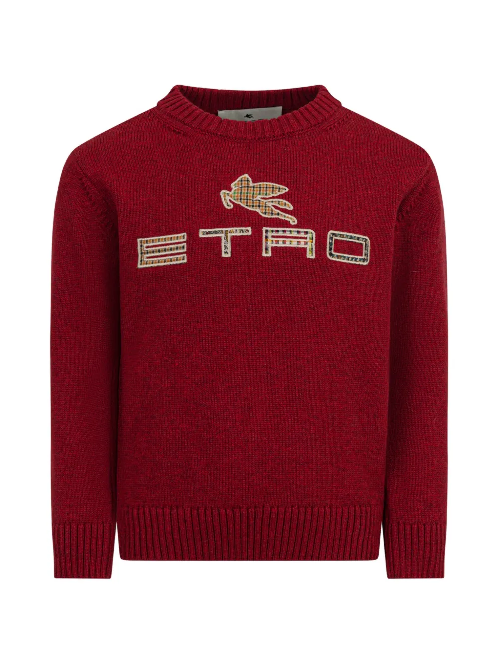ETRO KIDS cashmere-blend sweater with inlaid logo - Rosso