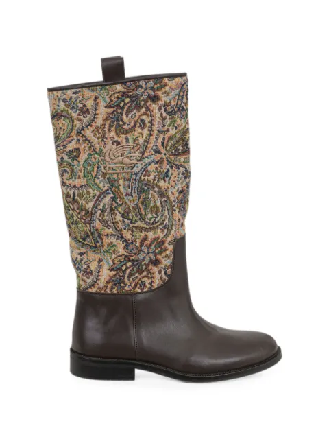 ETRO KIDS Paisley jacquard boots