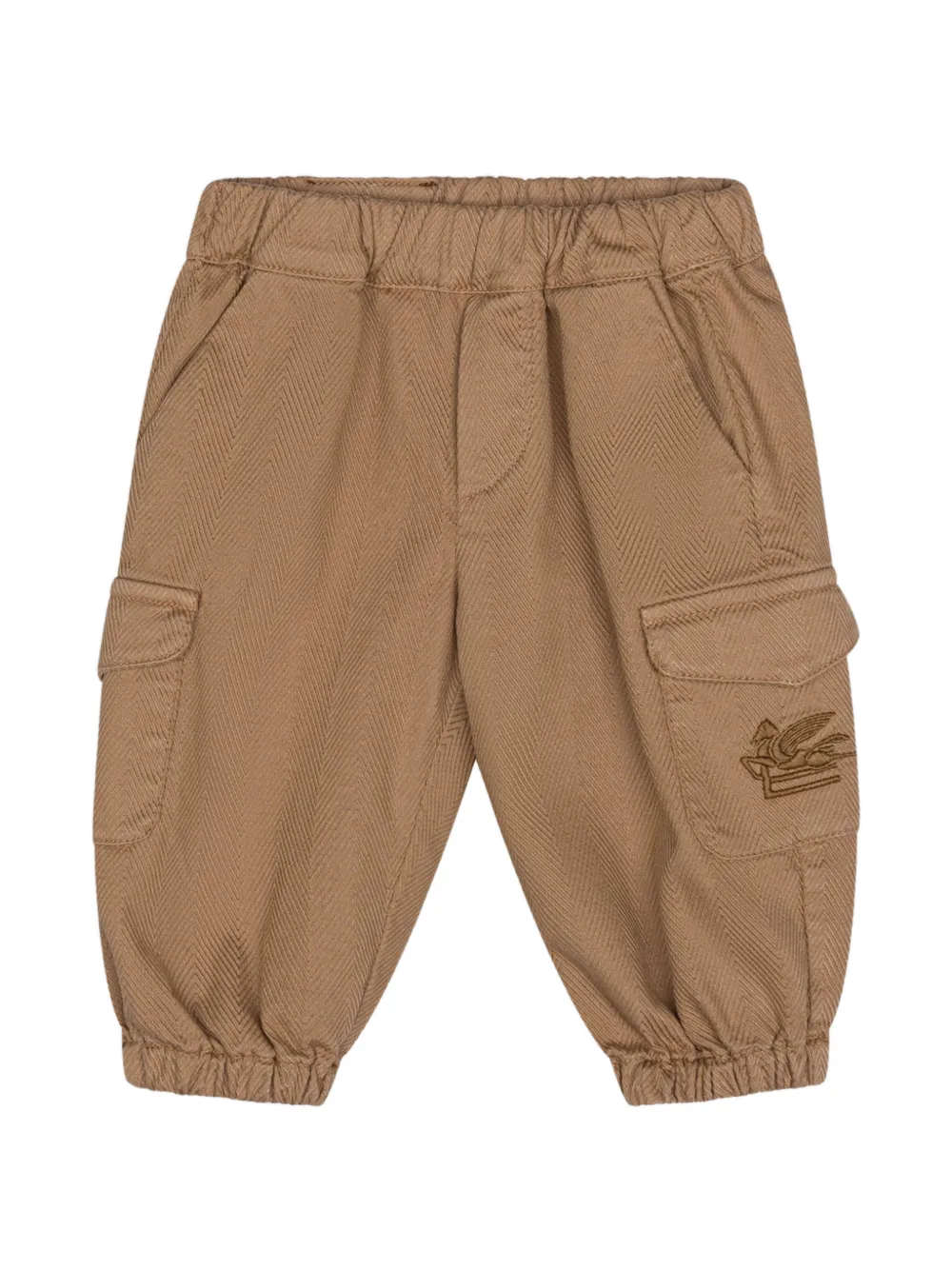 ETRO KIDS cotton cargo trousers with chevron pattern - Toni neutri