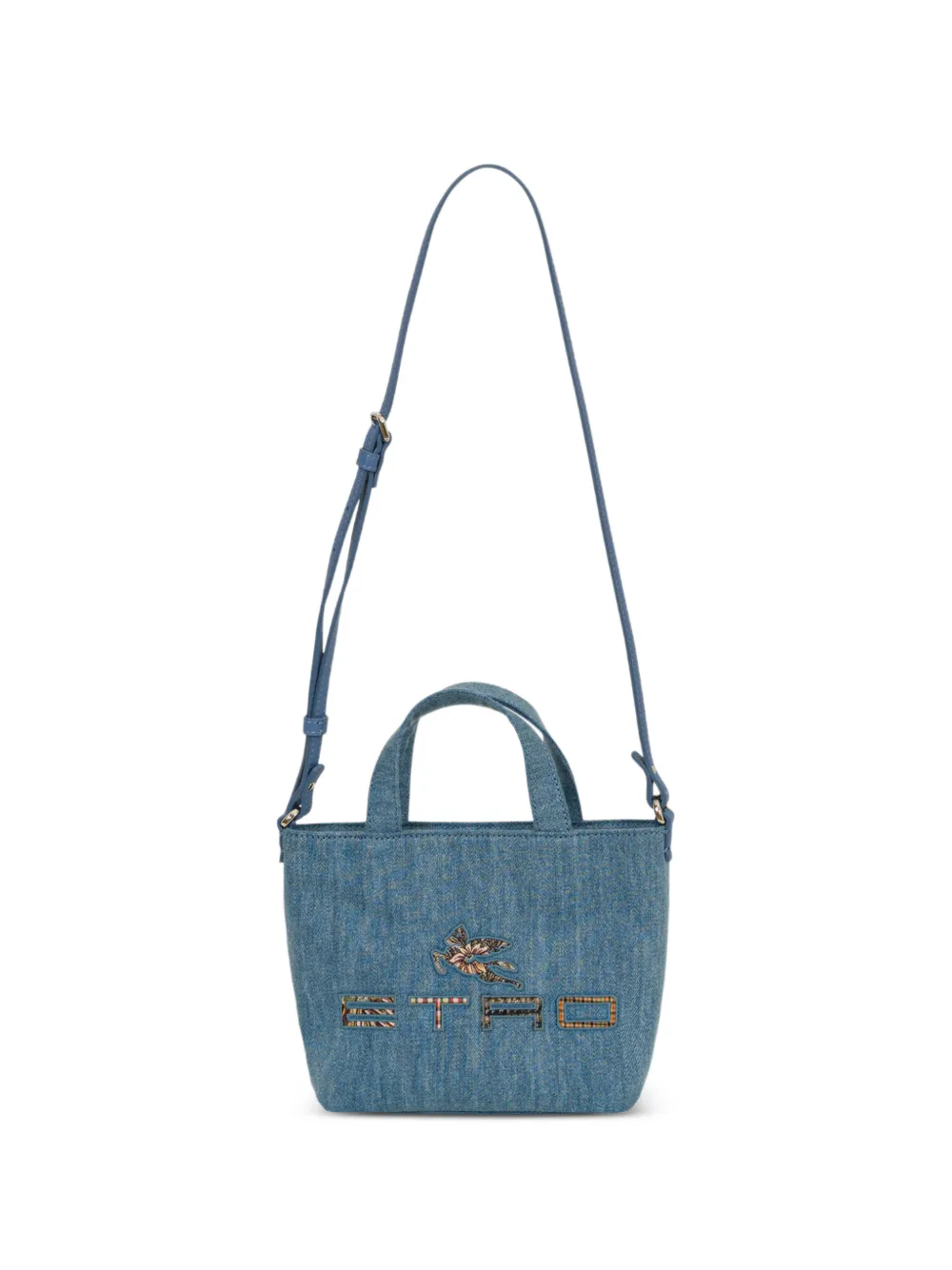 ETRO KIDS mini denim tote bag - Blu