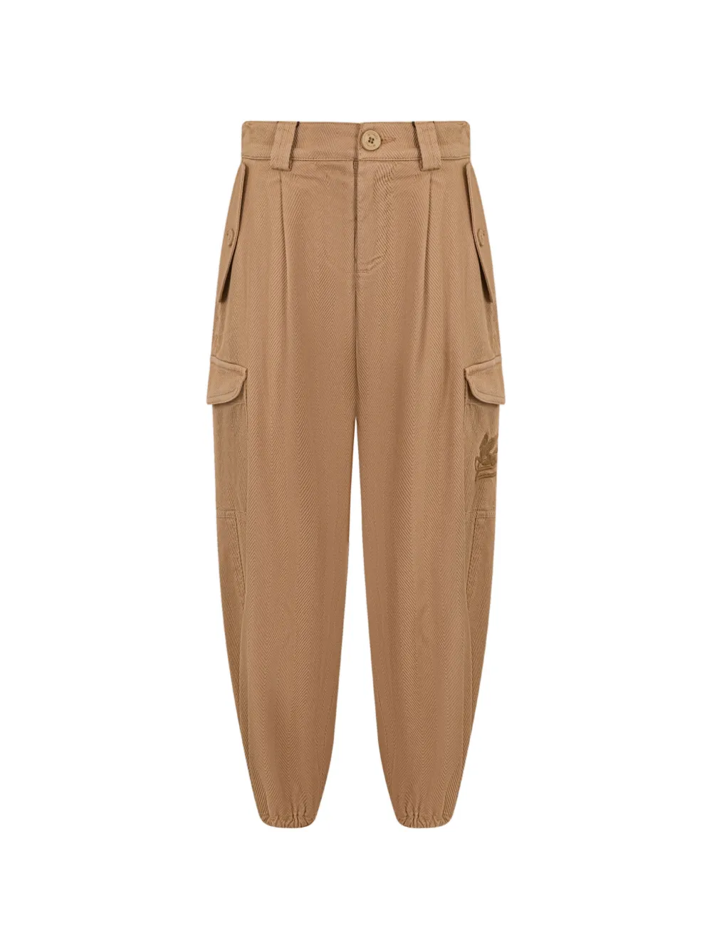 ETRO KIDS cotton cargo trousers with chevron pattern - Toni neutri