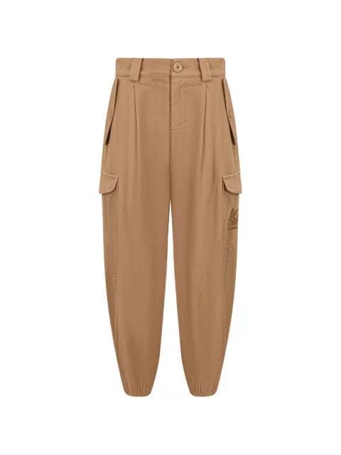 ETRO KIDS cotton cargo trousers with chevron pattern