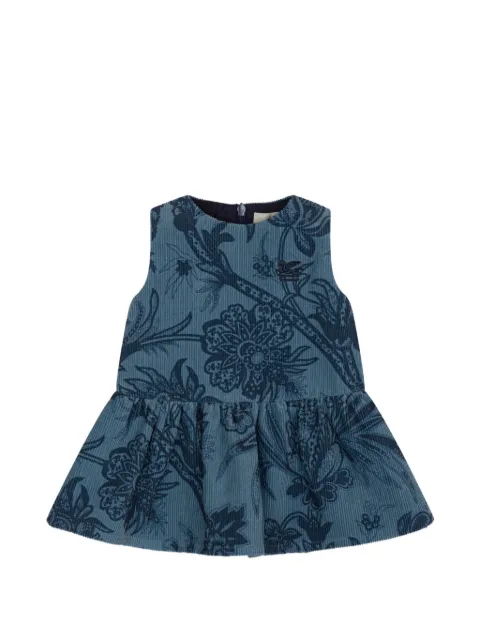 ETRO KIDS velvet dress with leafy print