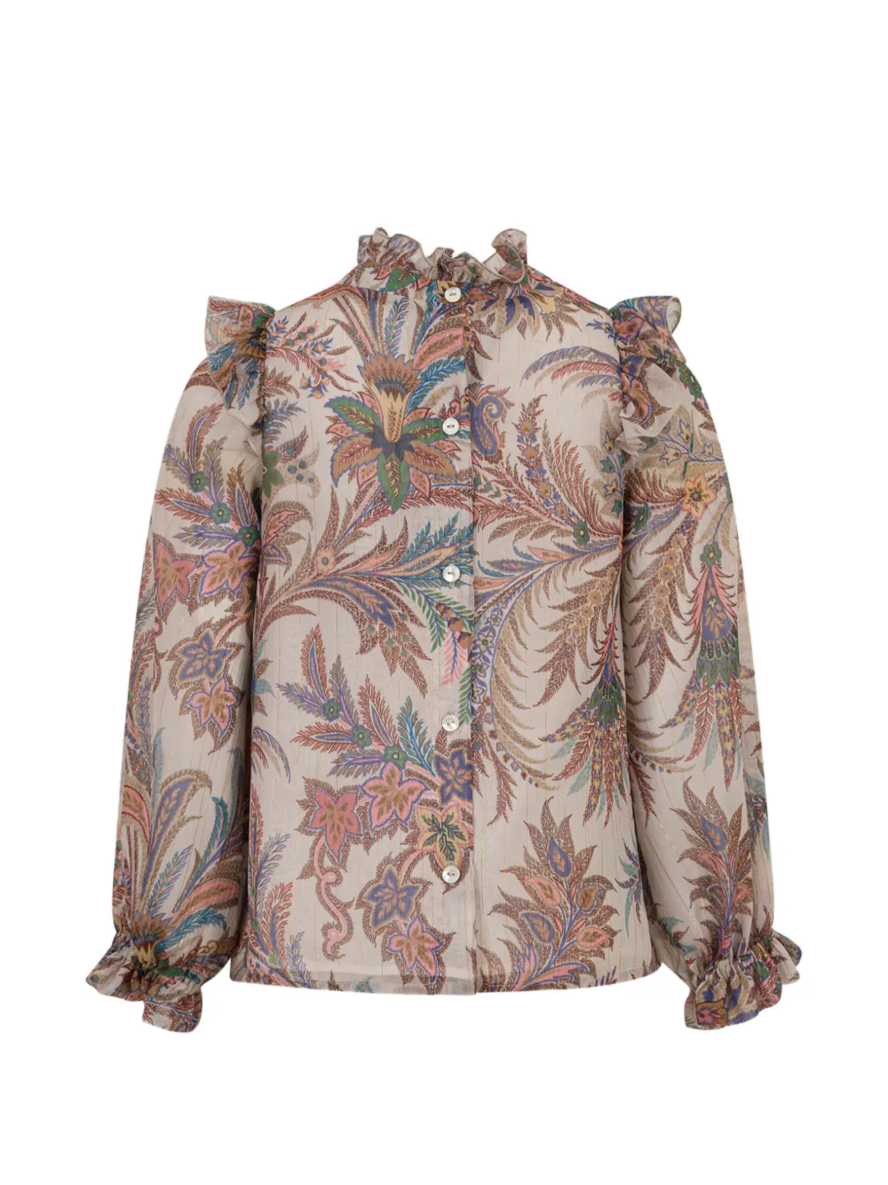 ETRO KIDS Blouse van lichtgewicht crêpon Beige