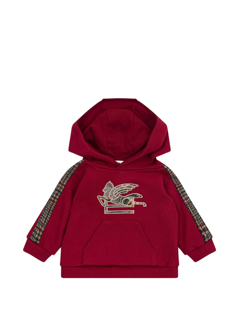 ETRO KIDS hooded sweatshirt with inlaid pegaso logo - Rosso