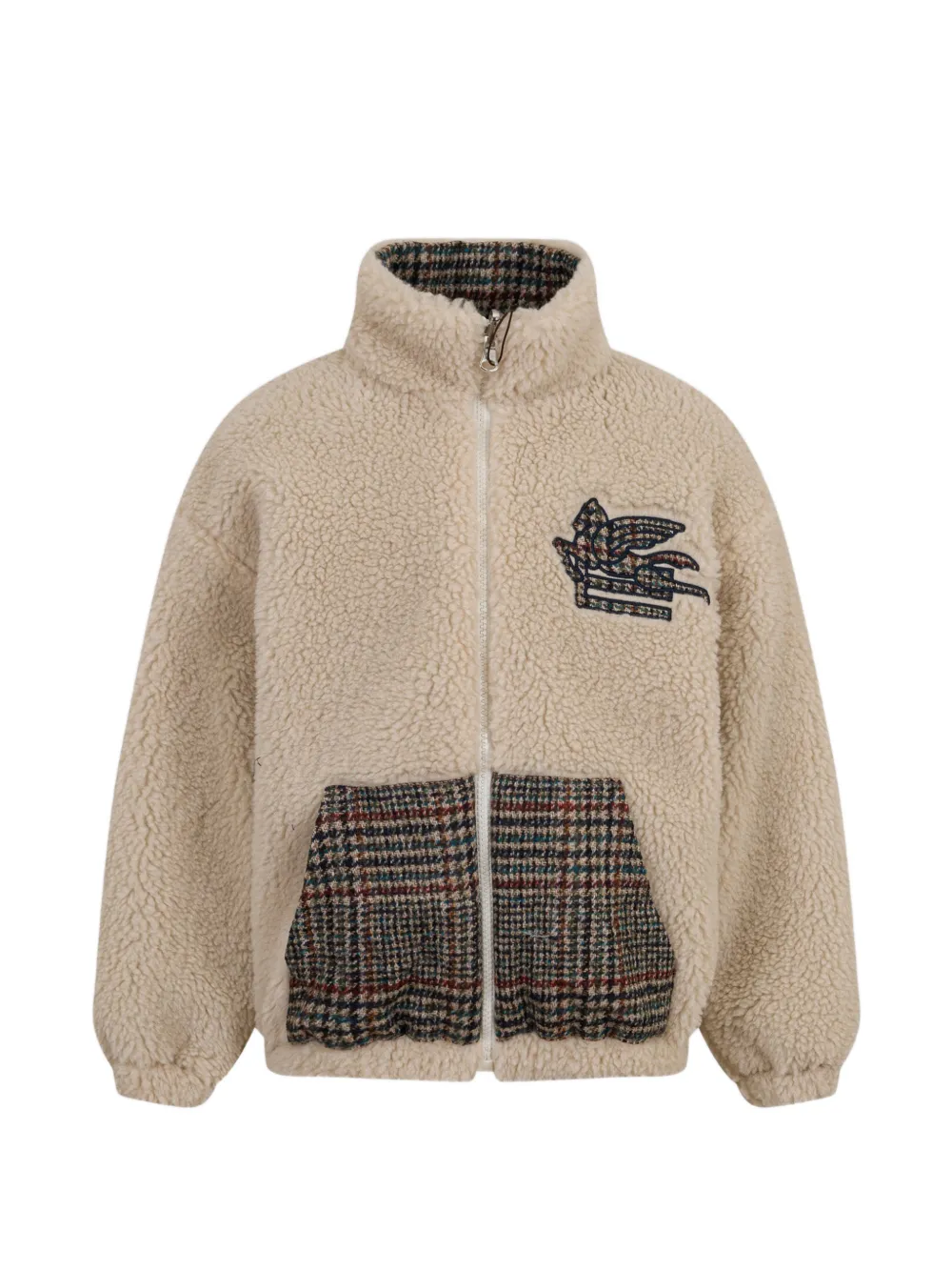 ETRO KIDS Teddy-Jacke mit eingelegtem Pegaso-Logo - Nude