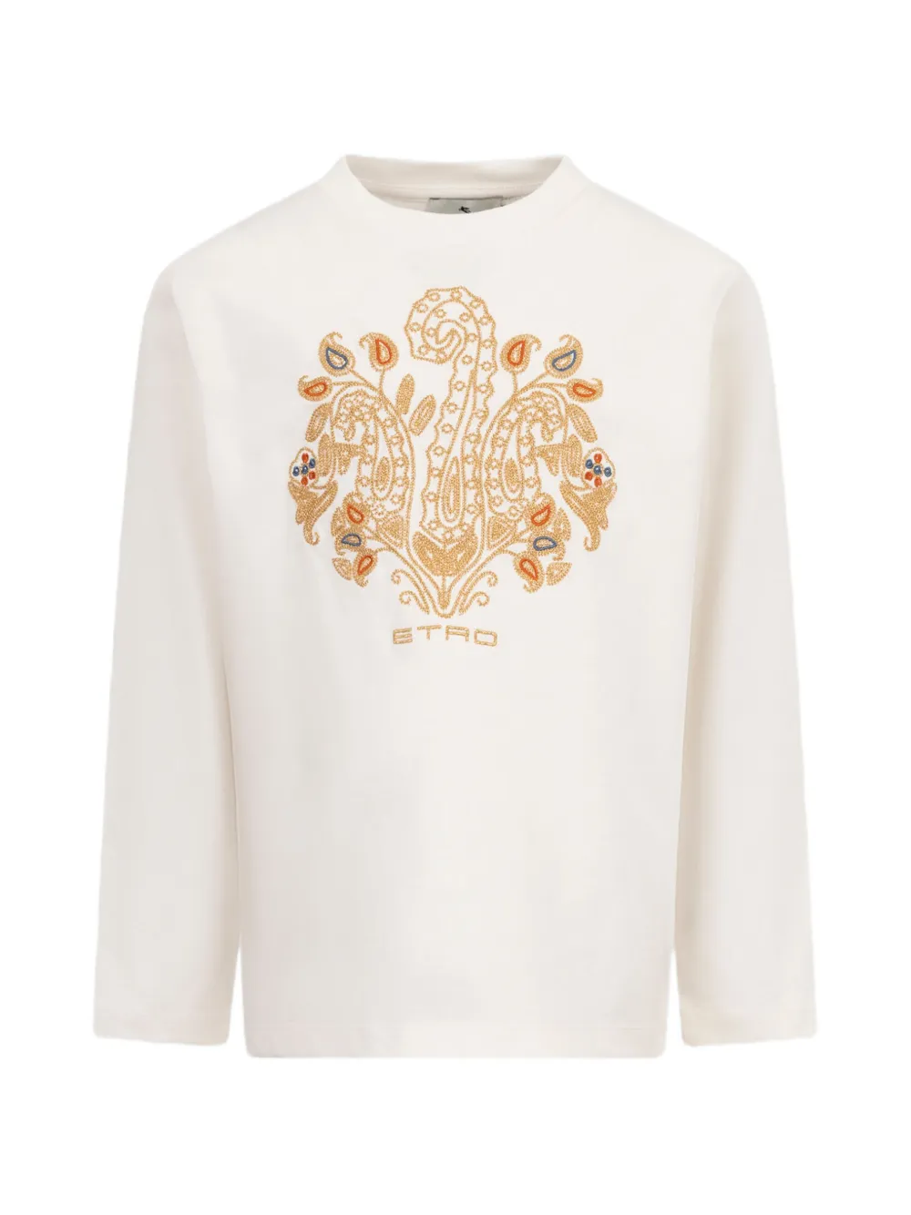 ETRO KIDS cotton T-shirt with Paisley embroidery - Toni neutri