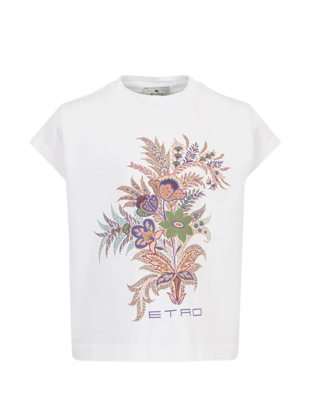 ETRO KIDS cotton T-shirt with floral print - Bianco
