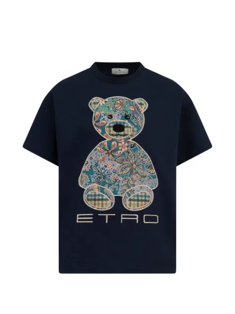 ETRO KIDS cotton T-shirt with inlaid Teddy Bear