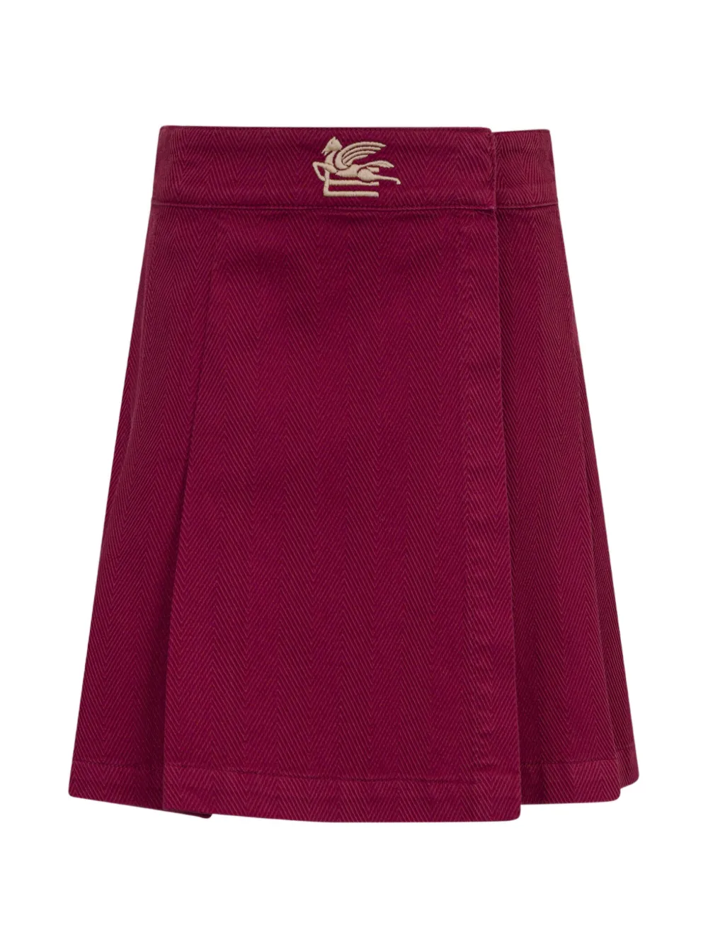 ETRO KIDS pleated skirt in chevron-patterned cotton - Rosso