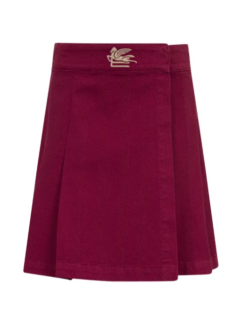 ETRO KIDS pleated skirt in chevron-patterned cotton
