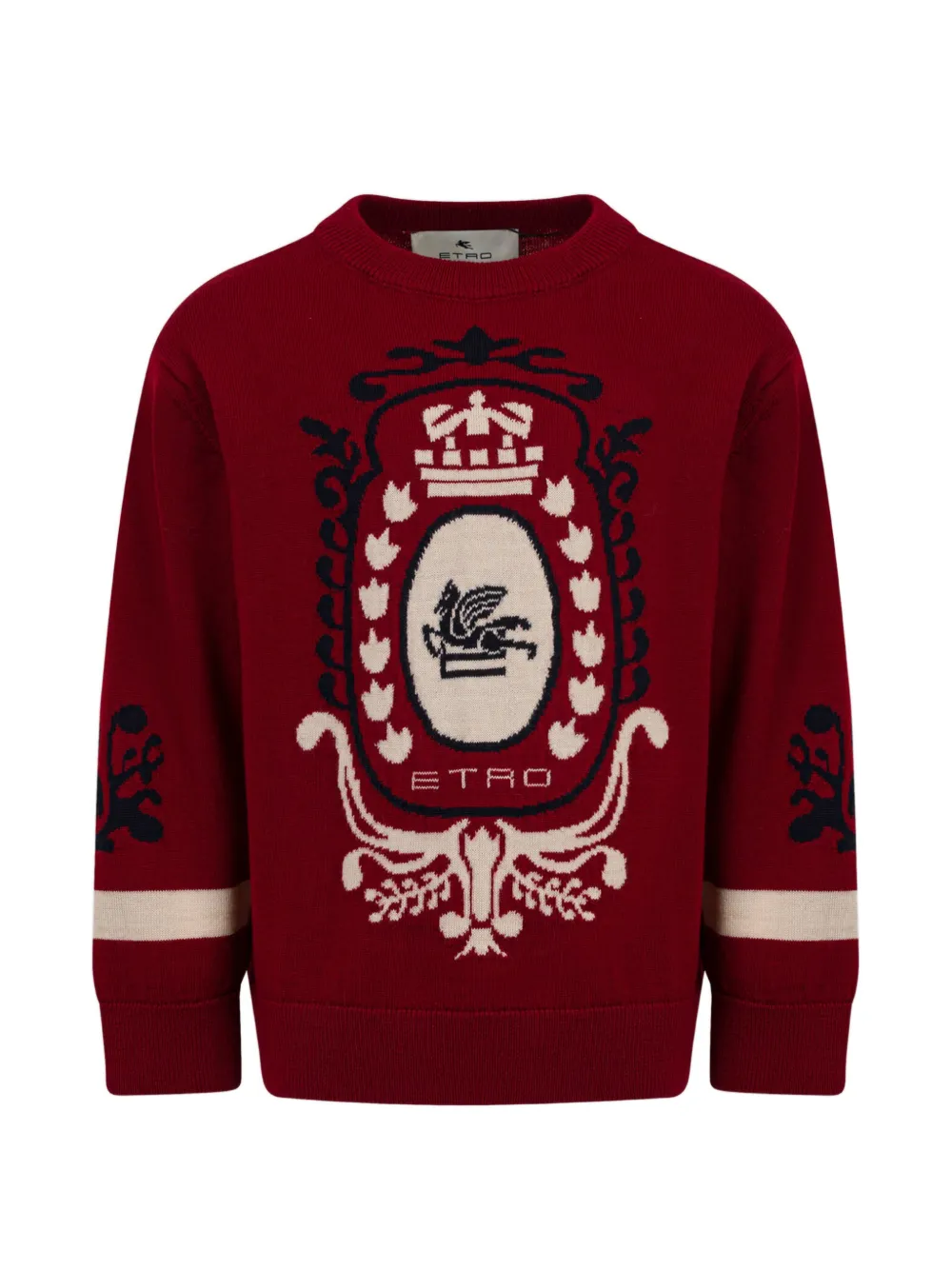 ETRO KIDS wool sweater with coat of arms - Rosso