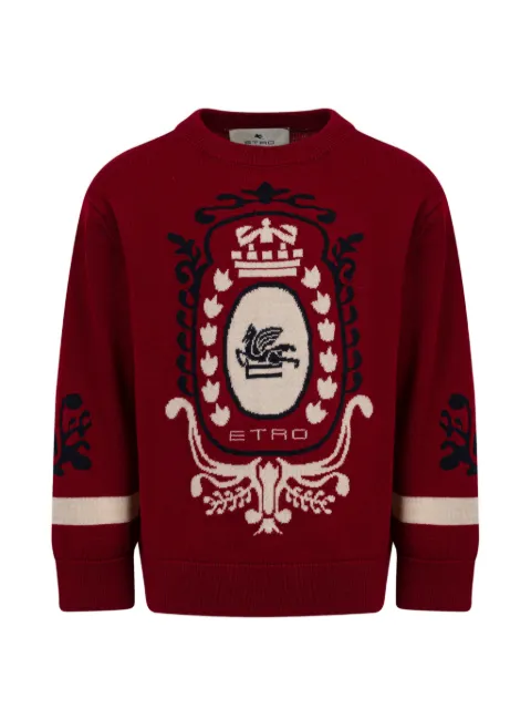 ETRO KIDS suéter de lana con escudo