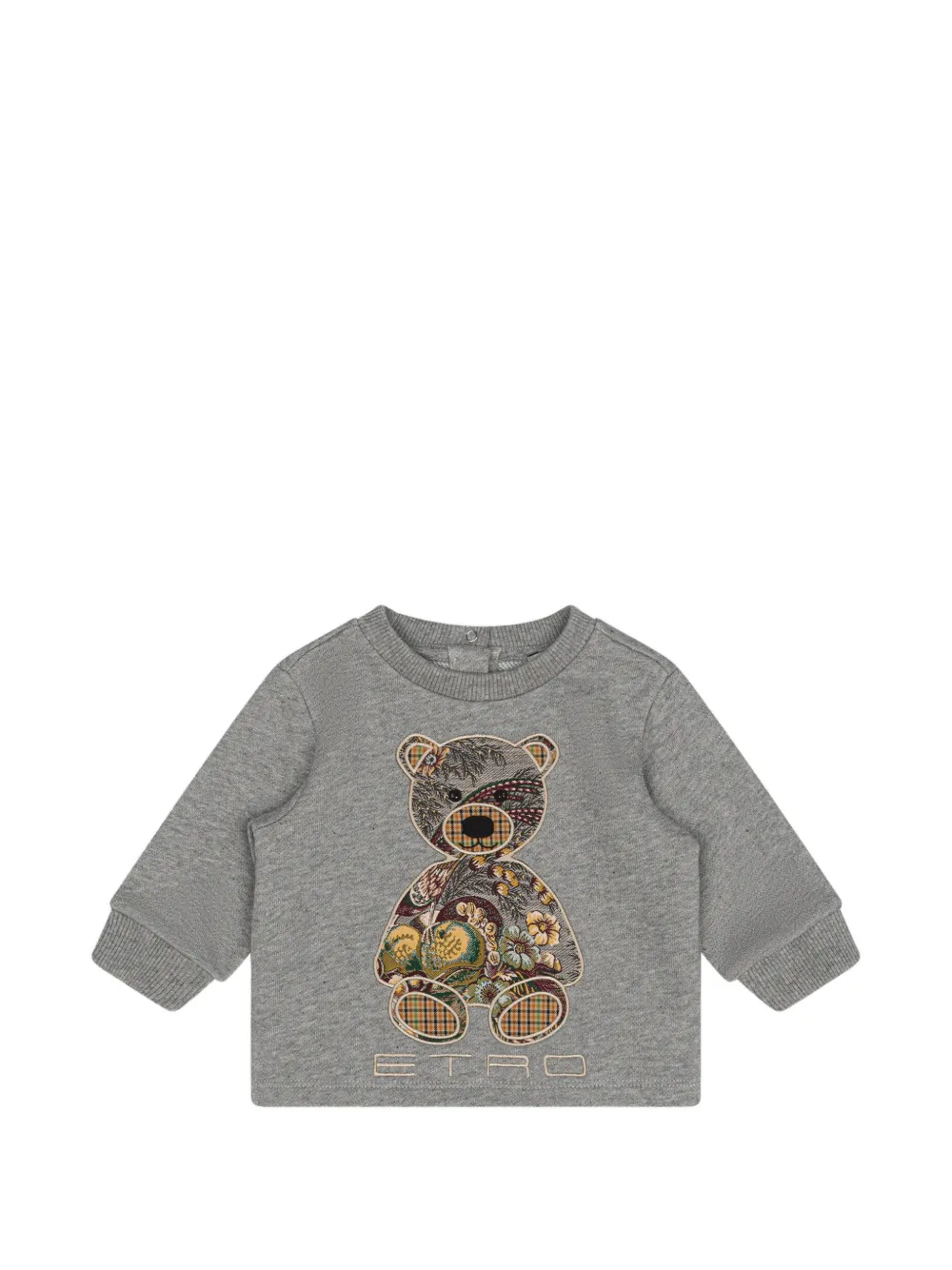 ETRO KIDS sweatshirt with Inlaid Teddy Bear - Grigio