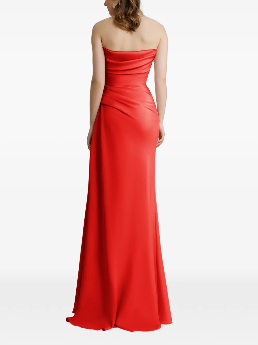 Gemy Maalouf Strapless jurk met kralen Rood
