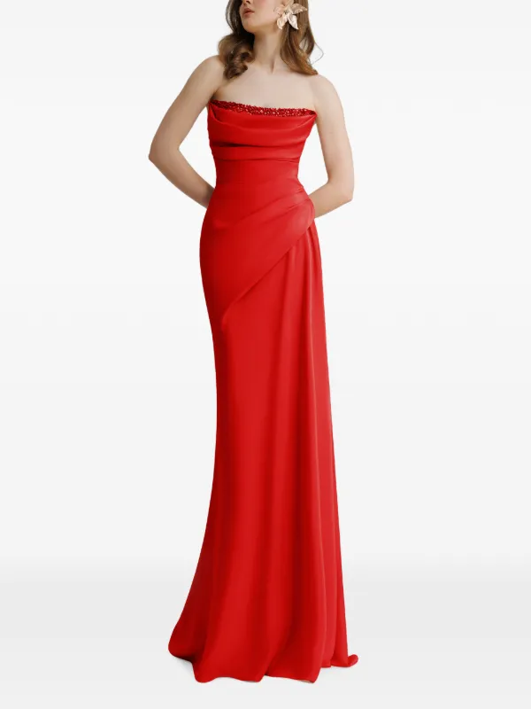 gemy maalouf beaded strapless dress | Red 16 Types of Wedding Brandnew Color:Off-white Stunning strapless draped dress