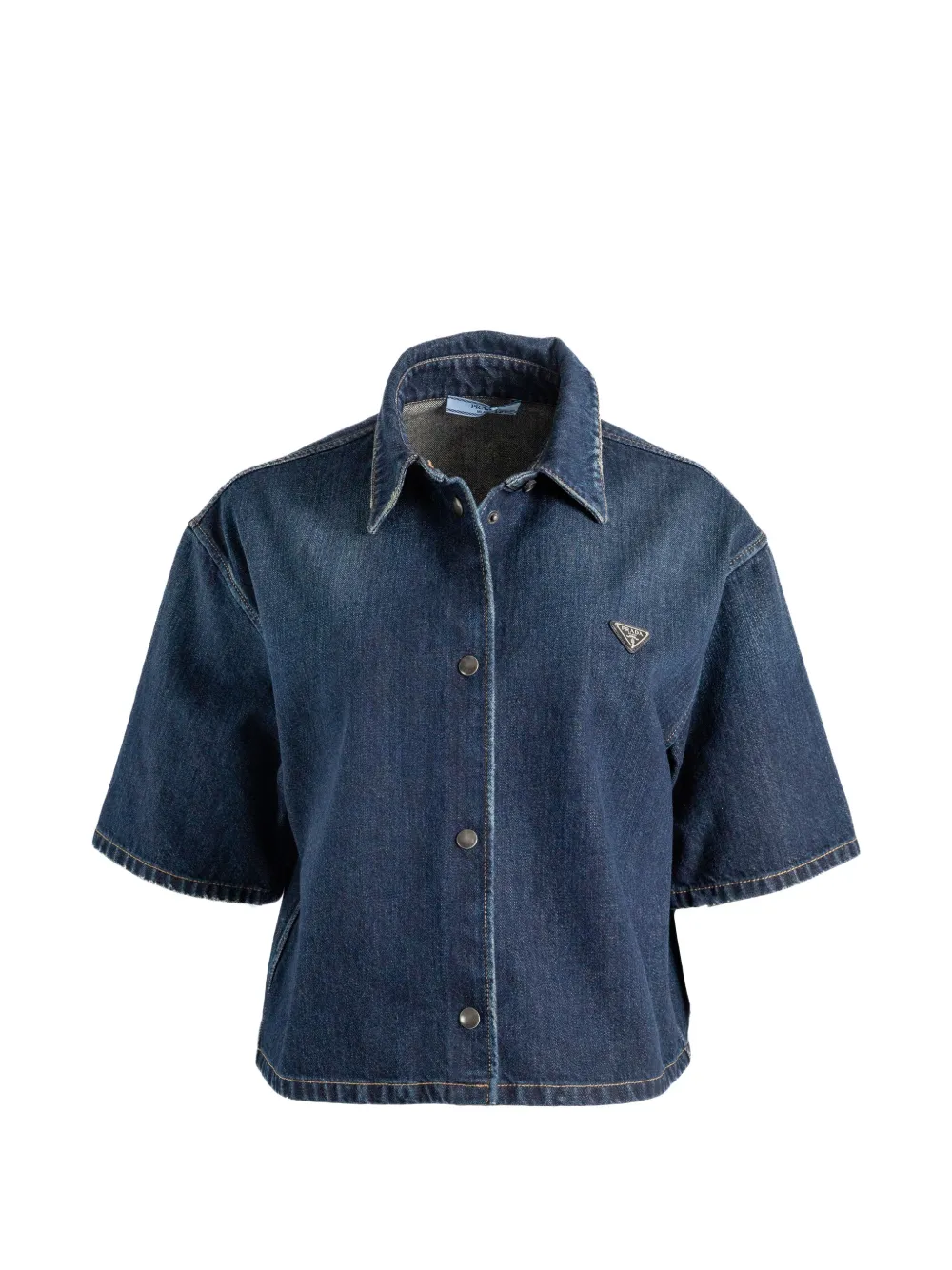 Prada cropped denim shirt - Blau