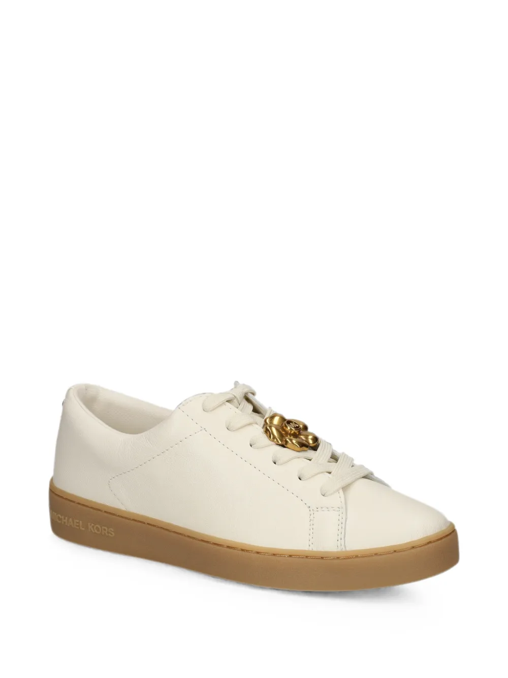Michael Kors flower-detail leather sneakers Beige