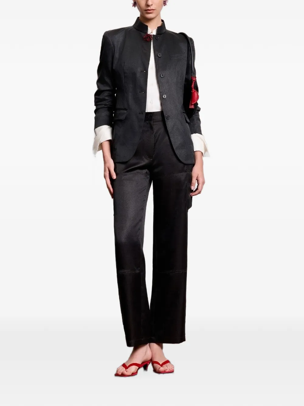Shanghai Tang Satijnen blazer Zwart