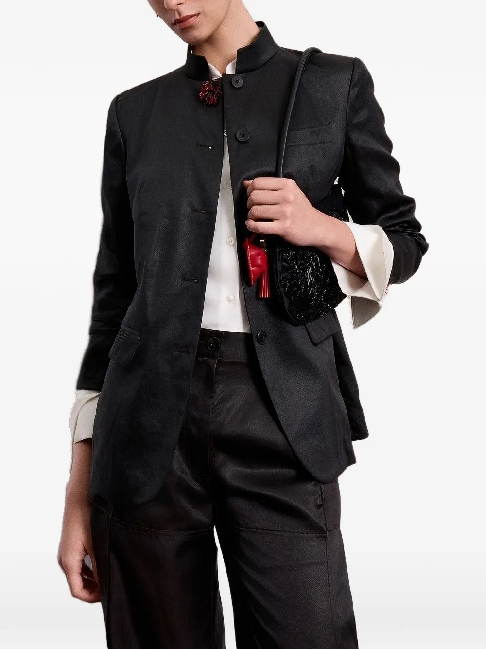 Shanghai Tang Satijnen blazer Zwart