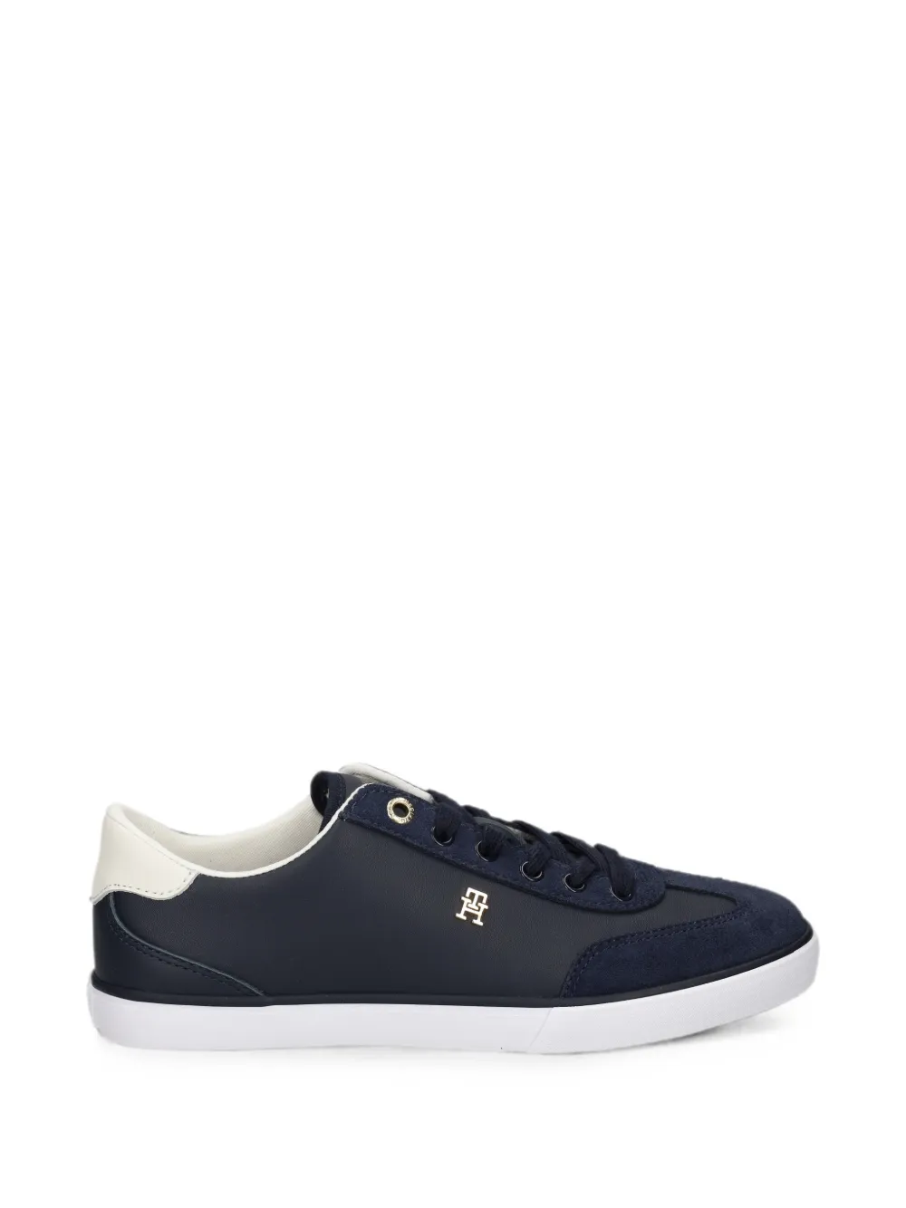 Tommy Hilfiger Suède sneakers met logo-plakkaat Blauw