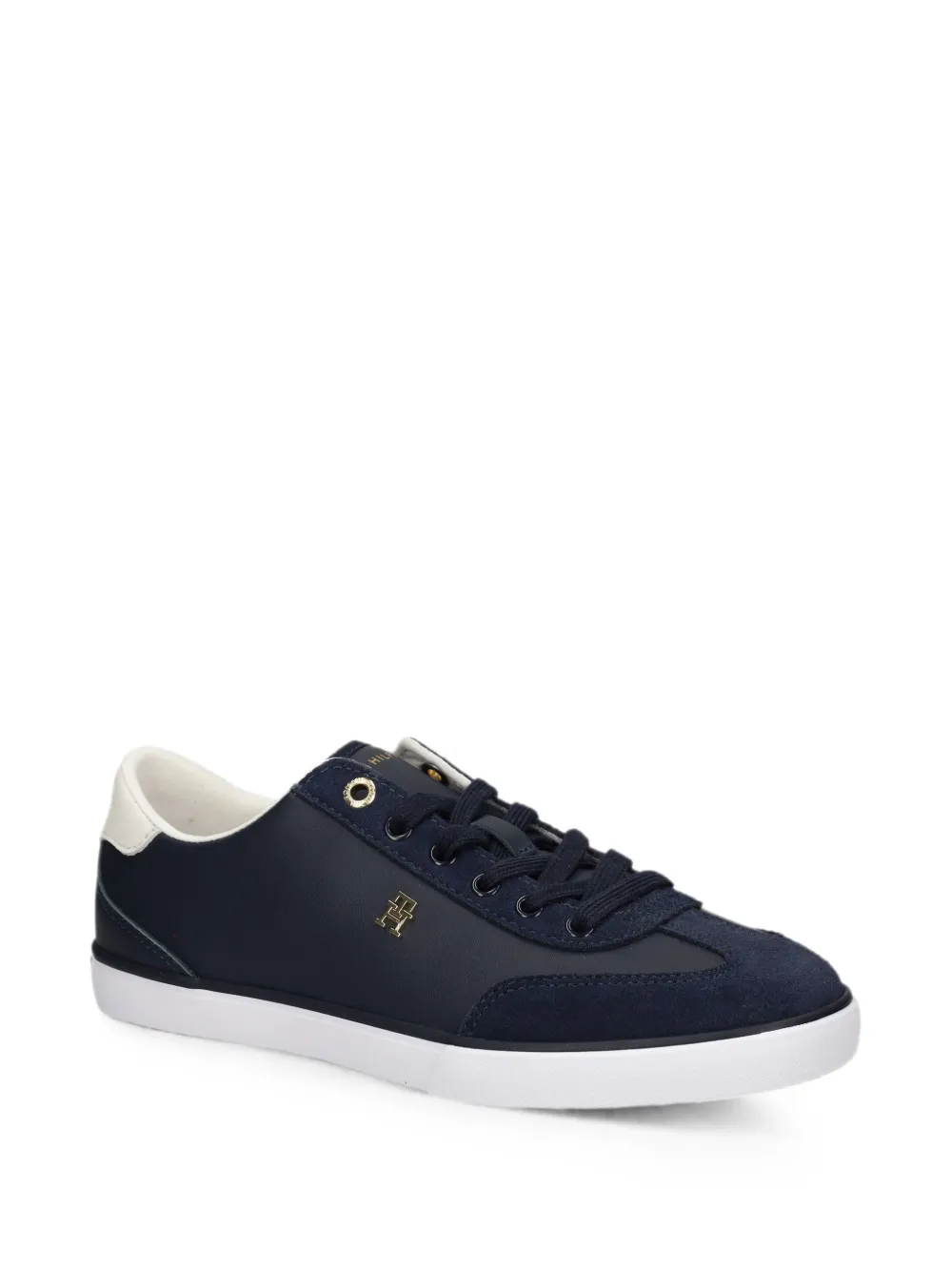 Tommy Hilfiger Suède sneakers met logo-plakkaat Blauw
