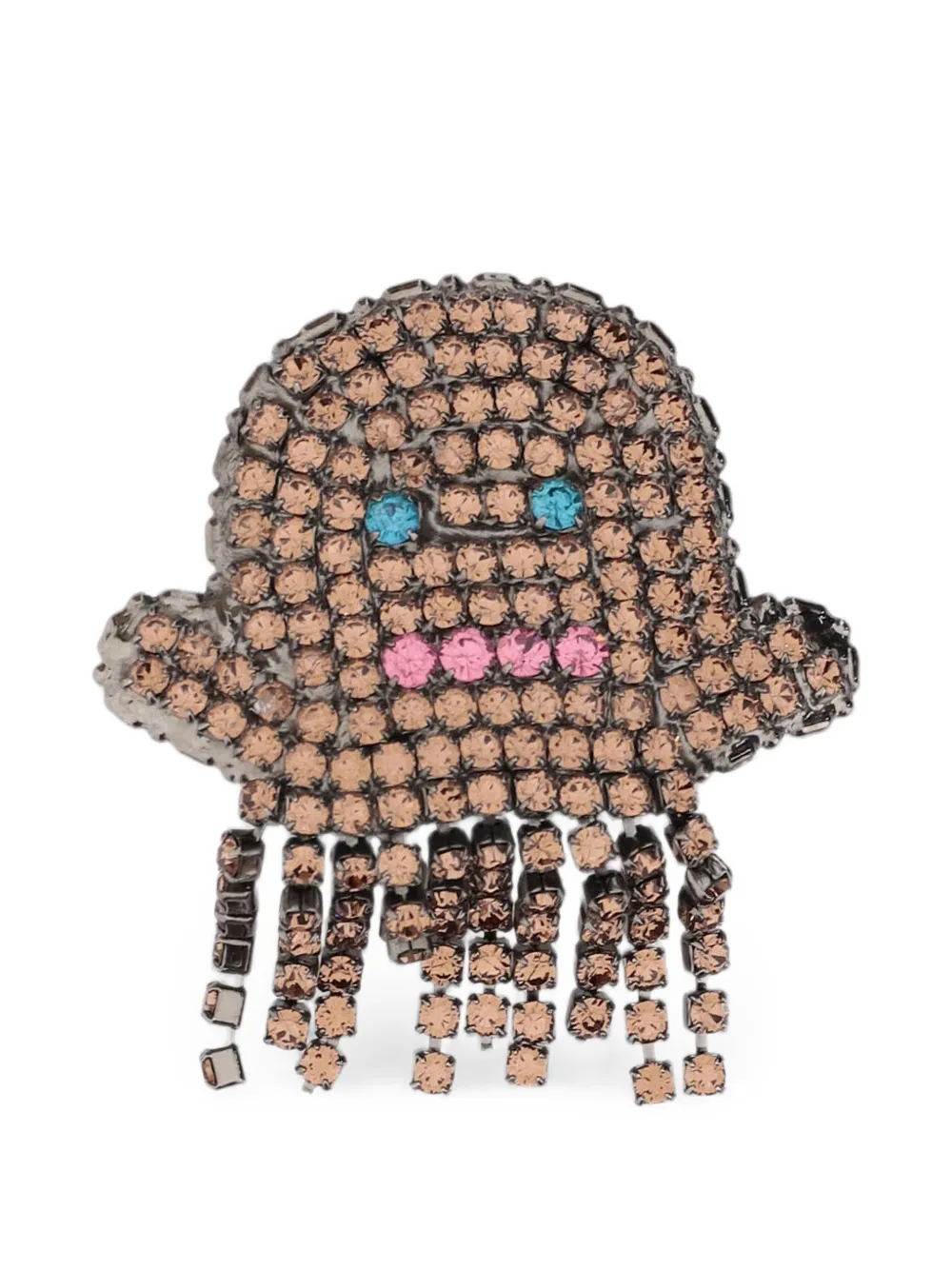 Lisa C crystal-embellished fringed brooch