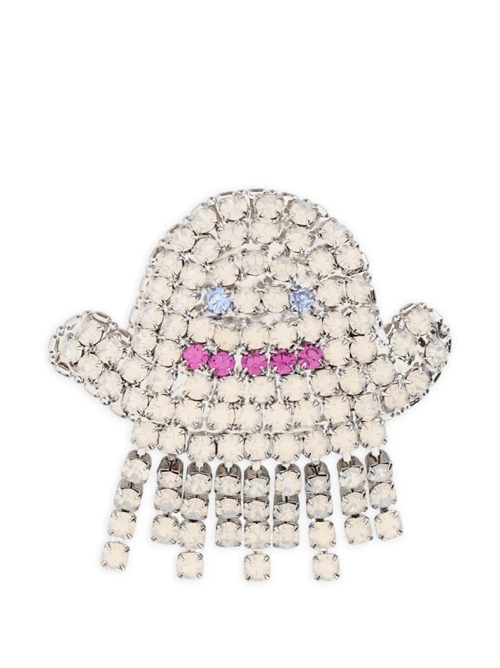Lisa C crystal-embellished ghost brooch - Silber
