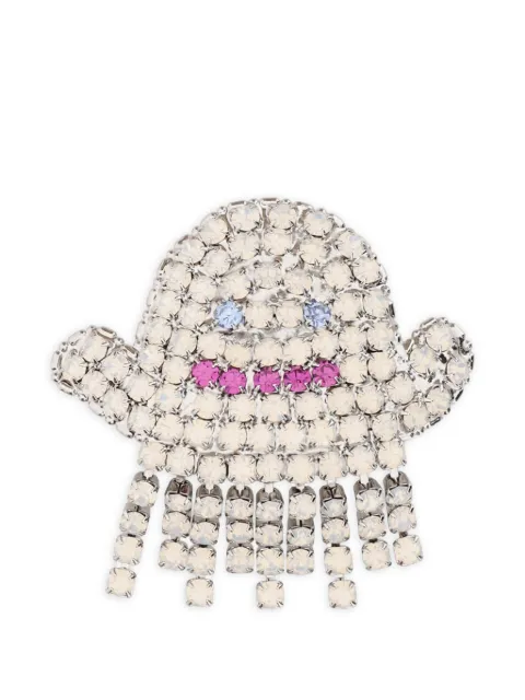 Lisa C crystal-embellished ghost brooch