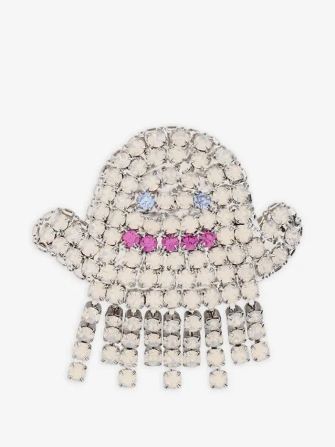 Lisa C crystal-embellished ghost brooch