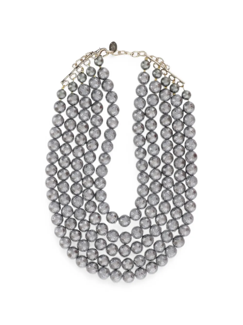 Lisa C multi-strand beaded necklace - Argento