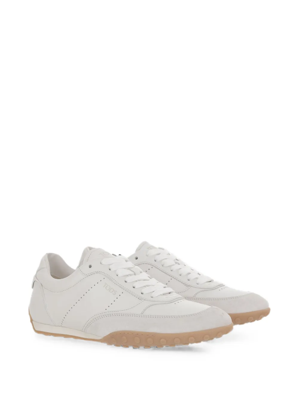 Tod's suede-insert leather sneakers Wit
