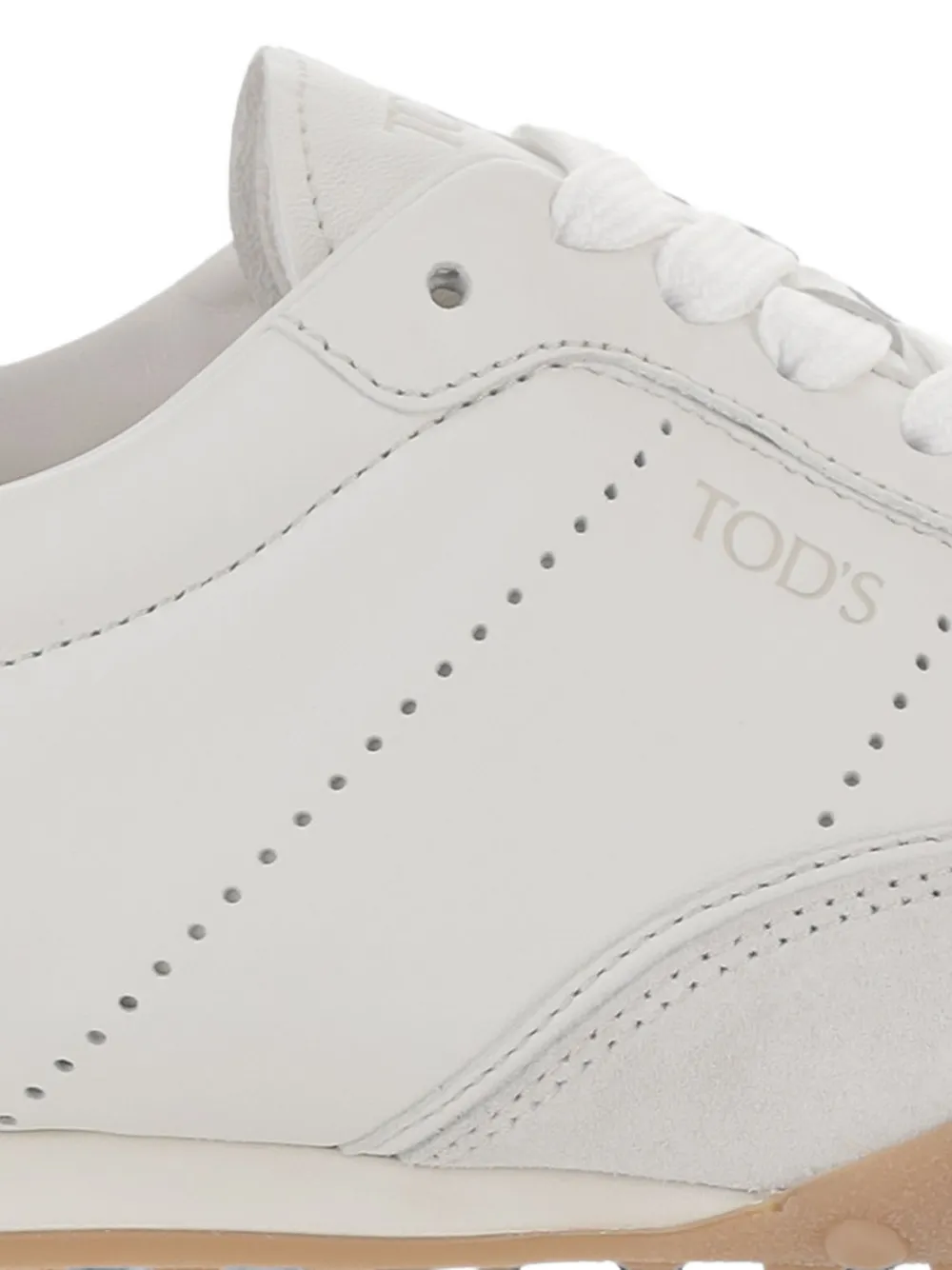 Tod's suede-insert leather sneakers Wit