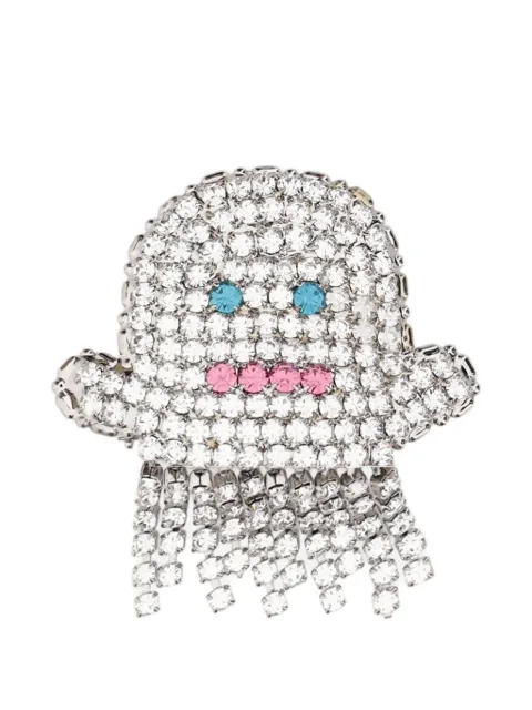 Lisa C crystal-embellished ghost brooch